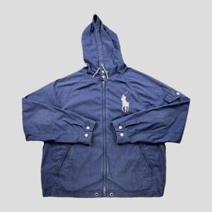 Rare VTG POLO RALPH LAUREN Waimea Big Pony Full‎ Zip Bomber Jacket 2000s Navy XL
